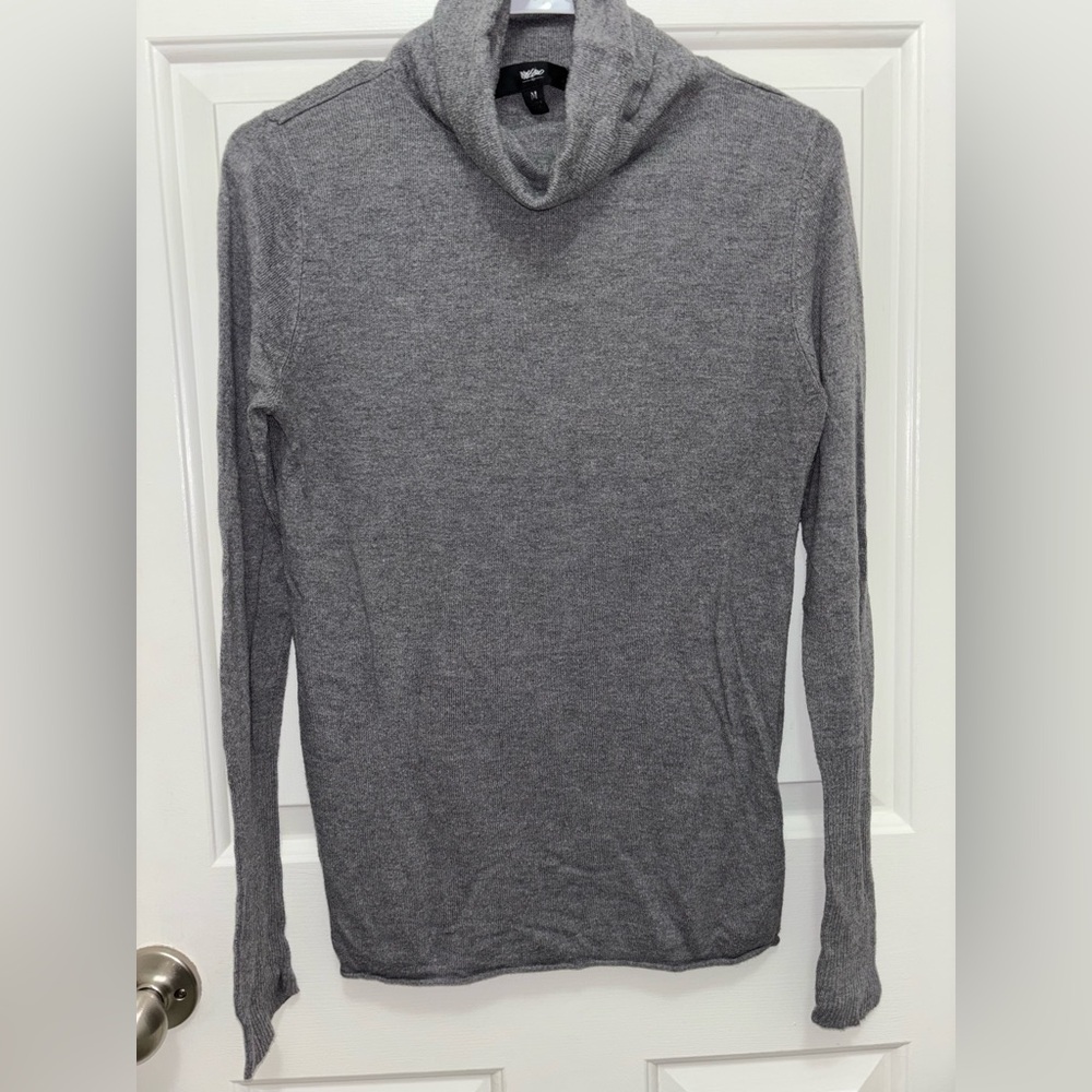 MOSSIMO Womens Juniors Grey XL Long Sleeve Turtle Neck Top Shirt